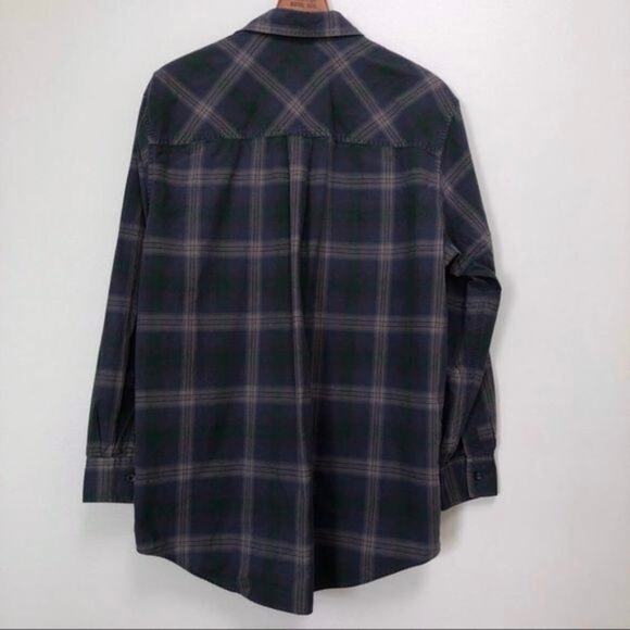 Chaps Mens Plaid Button Up Shirt Size M Blue & Green 100% Cotton Long Sleeve - Picture 7 of 8